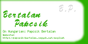 bertalan papcsik business card